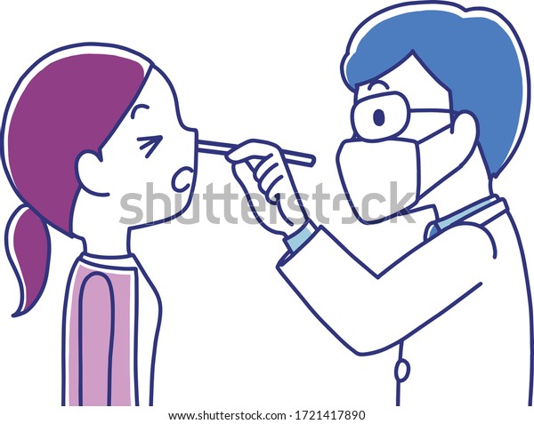 Doctor Does Pcr Testpatient Receiving Pcr Stock Vector Royalty Free