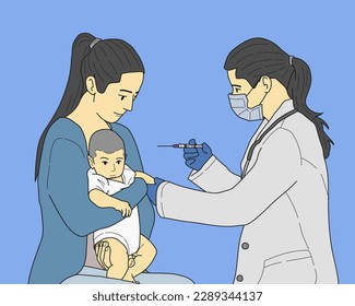 Doctor Doing Immunity Strengthening Injection For Baby