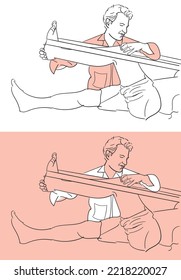 Doctor Doing Physiotheraphy Vector Art