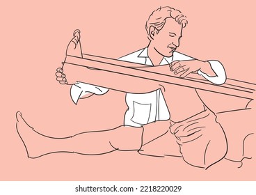 Doctor Doing Physiotheraphy Vector Art