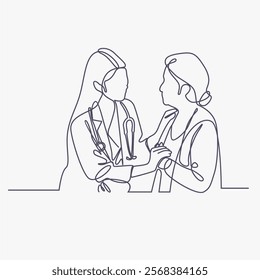 
Doctor drawing vector lines and illustrations