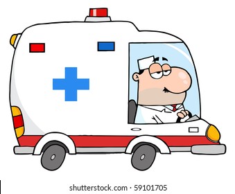 Doctor Driving Ambulance