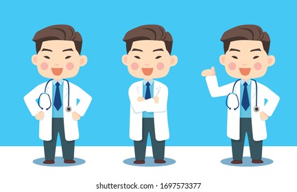 Doctor E with 3 poses give information Set A (without line stroke)
