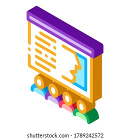 Vector del icono de la educación del doctor. Señal de educación médica isométrica. ilustración de símbolo aislado de color