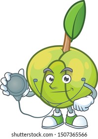 Doctor elephant apple fruit in cartoon character