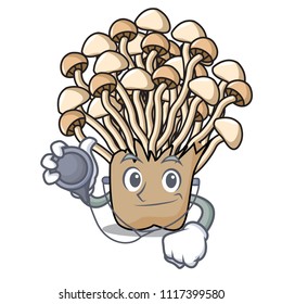 Doctor enoki mushroom character cartoon