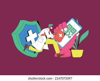 Doctor epidemic prevention and anti epidemic flat vector concept operation illustration
