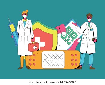 Doctor epidemic prevention and anti epidemic flat vector concept operation illustration
