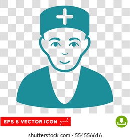 Doctor EPS vector icon. Illustration style is flat iconic soft blue symbol on chess transparent background.