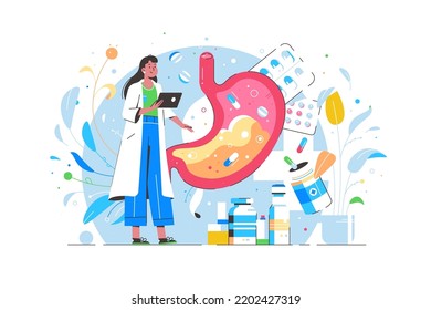 Doctor Examine Disease And Treat Stomach