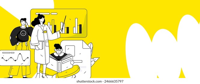 Doctor examines patient flat vector concept operation hand drawn illustration
