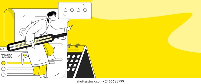 Doctor examines patient flat vector concept operation hand drawn illustration

