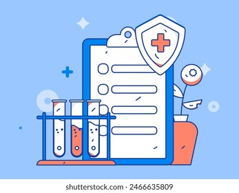 Doctor examines patient flat vector concept operation hand drawn illustration
