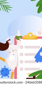 Doctor examines patient flat vector concept operation hand drawn illustration
