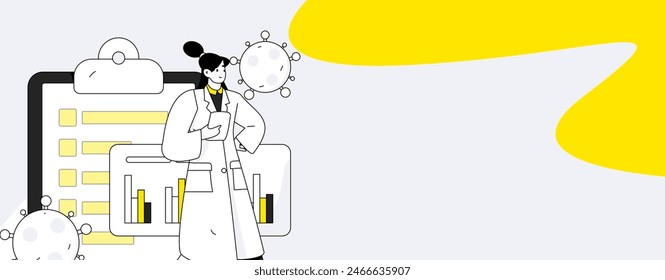 Doctor examines patient flat vector concept operation hand drawn illustration
