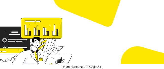 Doctor examines patient flat vector concept operation hand drawn illustration
