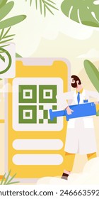 El médico examina el concepto de Vector plano del paciente operación dibujada a mano ilustración
