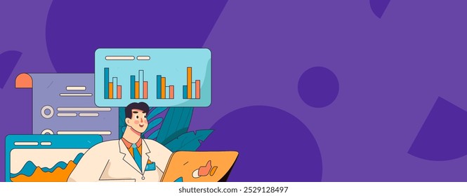 Doctor examines patient flat vector concept operation hand drawn illustration