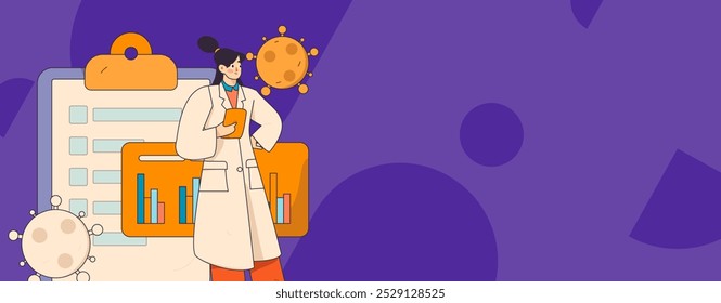 Doctor examines patient flat vector concept operation hand drawn illustration
