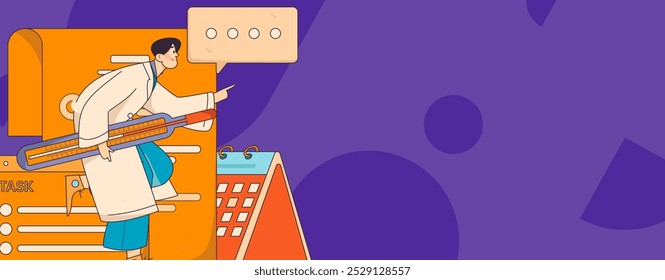 Doctor examines patient flat vector concept operation hand drawn illustration
