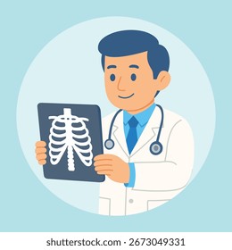 Um Médico Examinando Raios X Do Tórax