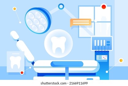 Doctor examining patient's mouth, International Day of Love Teeth, vector illustration