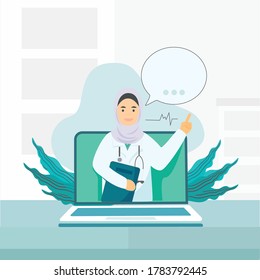 El médico explica acerca de la salud desde la web o en línea 