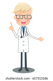 Doctor to explain in a white robe,With a stethoscope