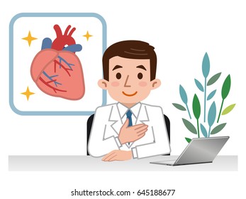 Doctor explaining the heart