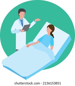 A Doctor Explaining To An Inpatient Lying In Bed