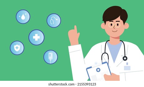 Doctor Explaining Medical Care Stock Vector (Royalty Free) 2155393123 ...