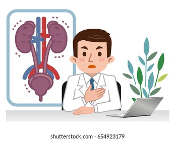 Doctor explaining sick urology