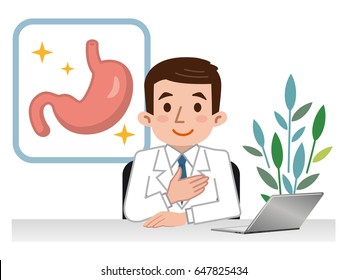 Doctor explaining the stomach