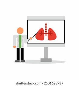 The doctor explains the condition of the lungs illustration design