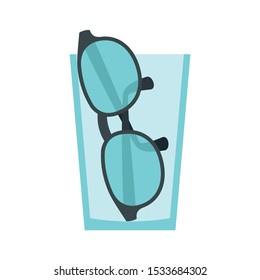 Doctor eyeglasses icon. Flat illustration of doctor eyeglasses vector icon for web design