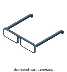 Doctor eyeglasses icon. Isometric of doctor eyeglasses vector icon for web design isolated on white background