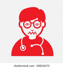 Doctor Face emotion Icon Illustration sign design