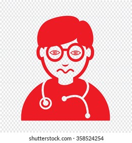 Doctor Face emotion Icon Illustration sign design