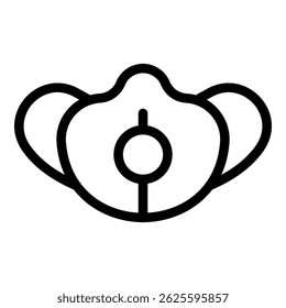 Doctor face mask icon. Outline doctor face mask vector icon for web design isolated on white background