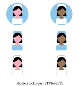 Icono de doctor sin rostro con uniforme. Mujer de estilo plano. Ilustración del vector