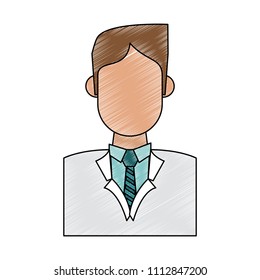 Doctor faceless profile scribble