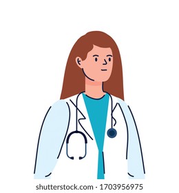doctor female avatar character icon vector illustration design
