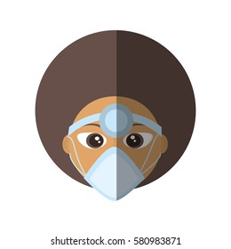 doctor female mask medical cap vector illustration eps 10