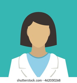 Doctor female vector. Icon for web and mobile application. Flat design style.