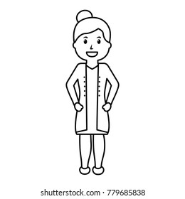 doctor female worker standing character