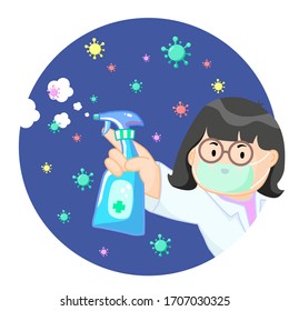 Doctor fight against corona virus vector