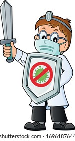 Doctor Kampfvirus-Thema Bild 1 - eps10 Vektorillustration Illustration.