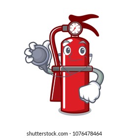 Doctor fire extinguisher character cartoon