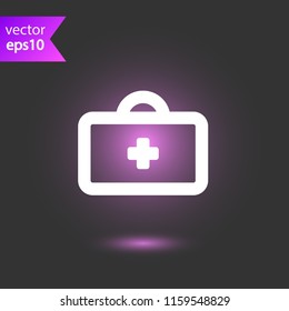 Doctor First aid kit icon. Medical hospital first aid kit vector sign. EPS 10 flat symbol