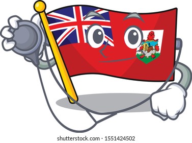 doctor flag bermuda cartoon in character shape